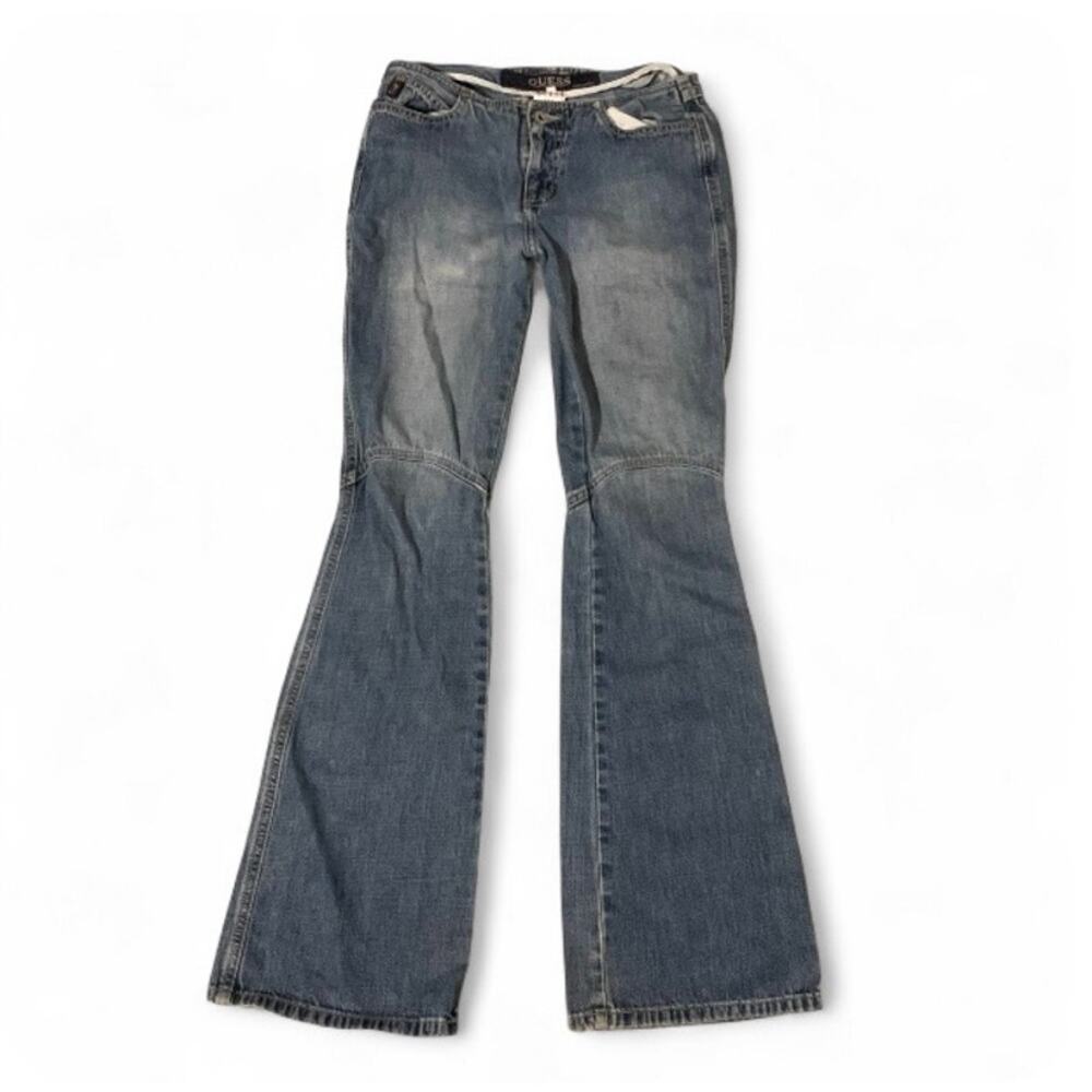 Vintage 90s Guess Flared Denim Jeans – Low Rise Bell Bottom Size 27"